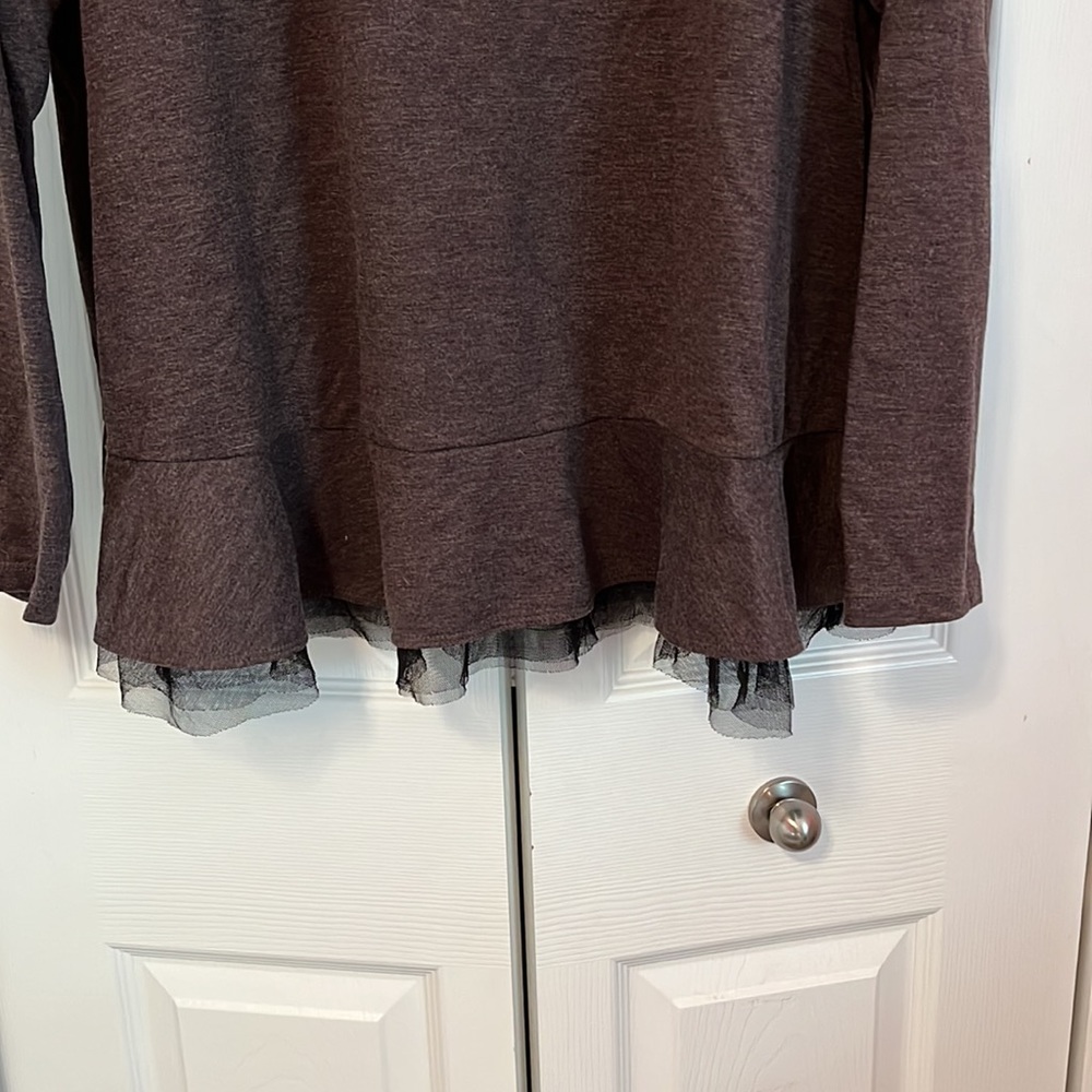 LOGO Long Sleeve with Tulle Ruffle - Picture 2 of 4